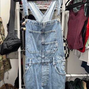 We The Free Blue Denim Jumpsuit